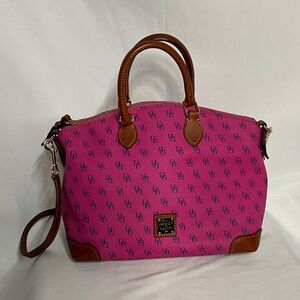 Dooney & Bourke Greta Magenta Shoulder Bag with Handles